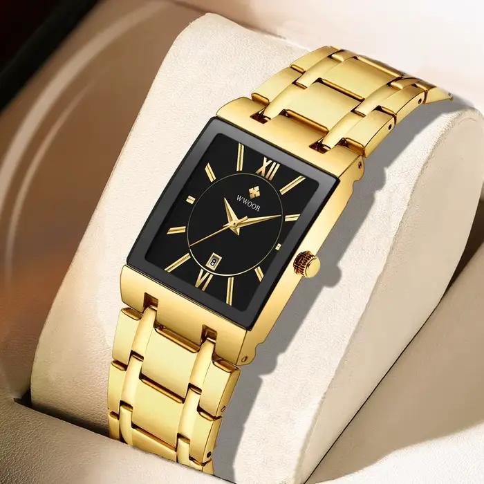 Relogio Masculino WWOOR montre en or hommes montres carrées