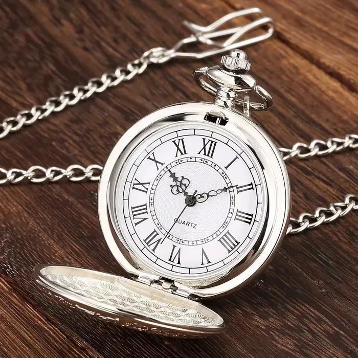 Montre à Quartz avec chaîne de poche pour hommes