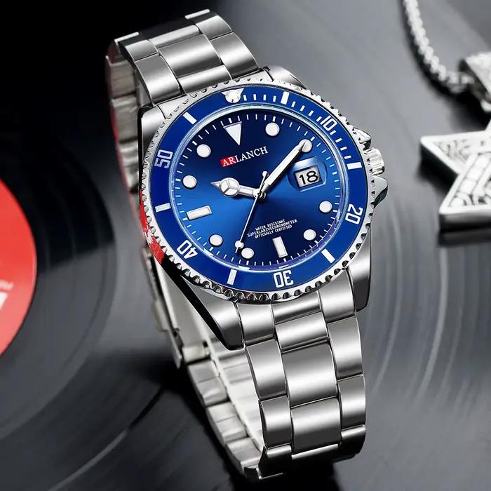ARLANCH Top marque de luxe mode plongeur montre hommes 3 ATM étanche Date horloge noir Sport