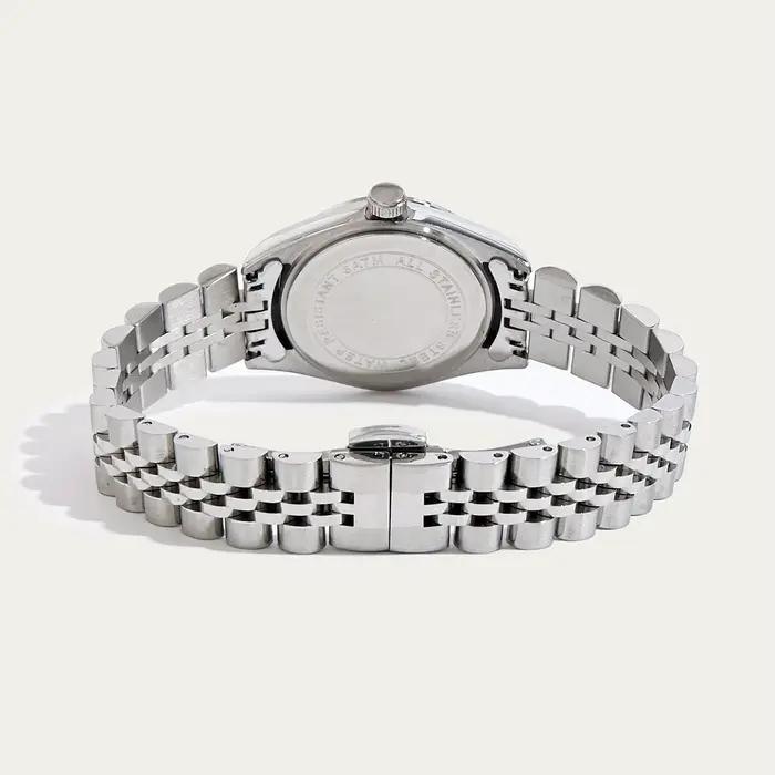 Montre de luxe pour femmes, chiffres arabes, boîtier en acier, couronne de marque étanche, montre-bracelet pour dames