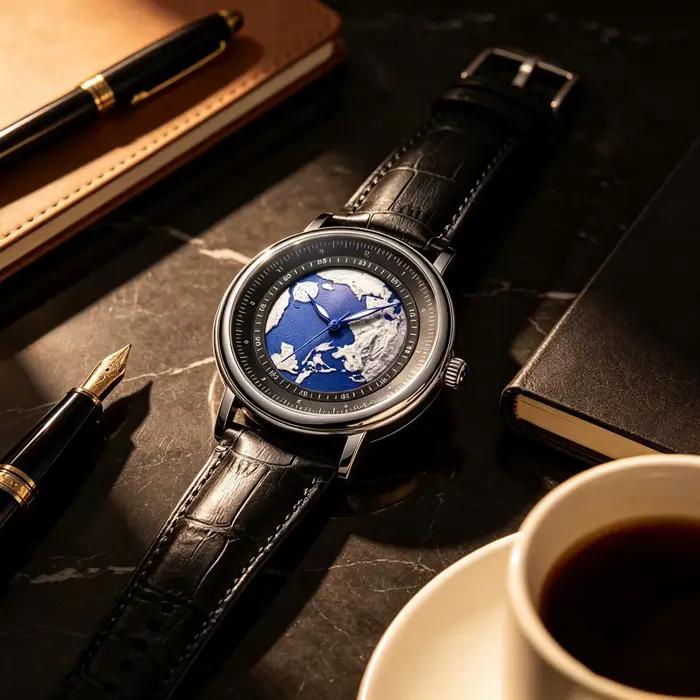 Montre à Quartz Tendance Homme Résistante à L'eau Avec Bracelet en Cuir Occasions Spéciales