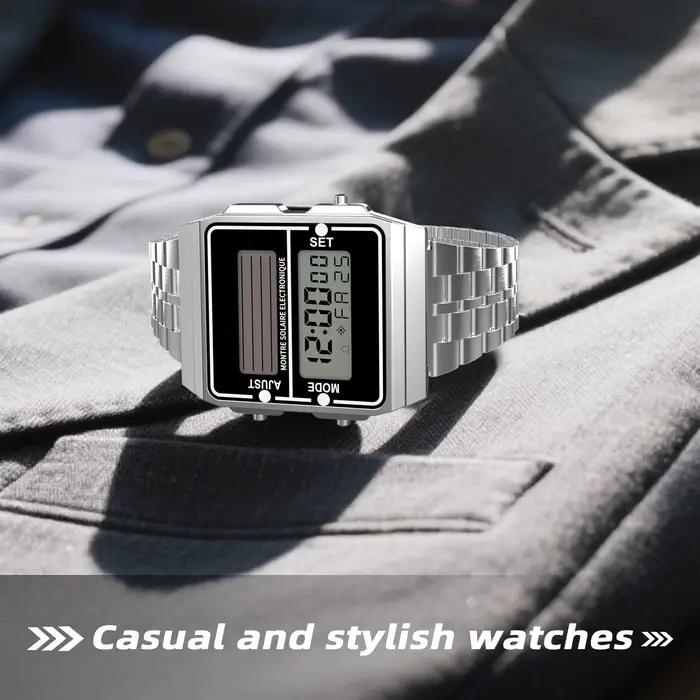 Montre numérique solaire pour hommes