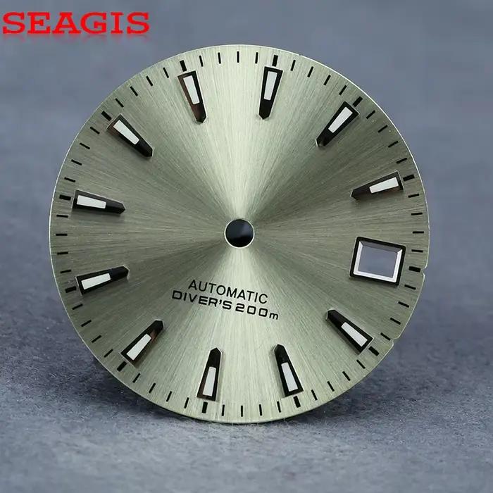 Cadran de montre Sunburst en laiton avec mouvement automatique NH35 pour femmes élégantes et hommes sophistiqués occasions spéciales