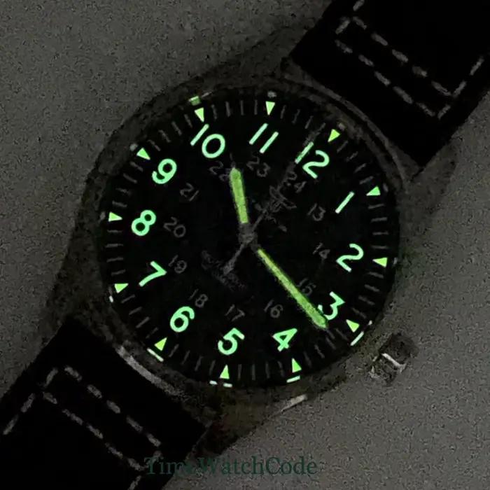 Montre pilote rétro automatique pour hommes, 39mm, Miyota8215 Asia 2824, 20 bars, étanche, mécanique, montres d'aviateur, cristal saphir