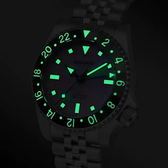 Boderry ADMIRAL GMT montre plongeur montres titane NH34 mouvement 200M étanche montre-bracelet automatique hommes femmes