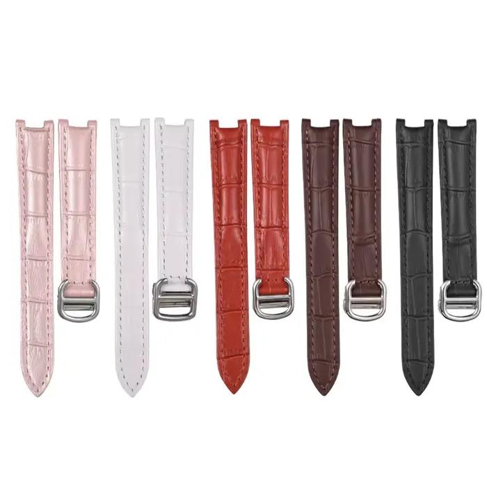 Bracelet de montre en cuir véritable pour montres traditionnelles avec boucle papillon en acier inoxydable pour hommes et femmes occasions spéciales