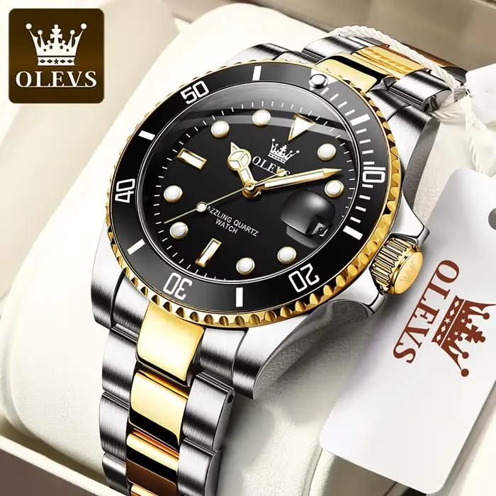 Montre à quartz étanche verte pour homme