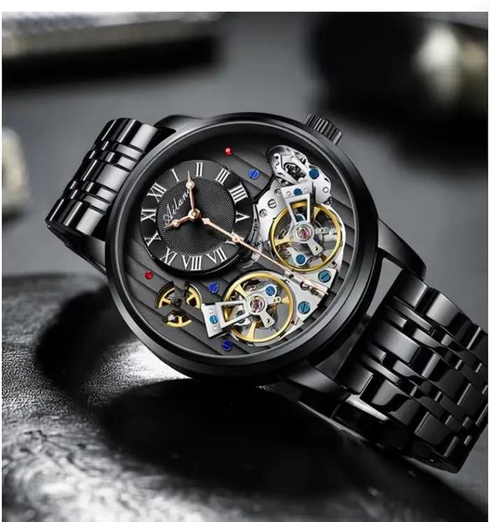 Montre homme AILANG automatique double tourbillon lumineuse résistante à l'eau pour homme occasions spéciales élégante horlogerie mécanique acier inoxydable