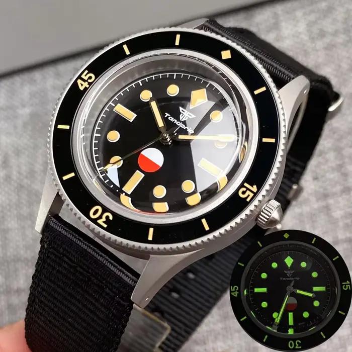 Tandorio – montre rétro noire pour hommes