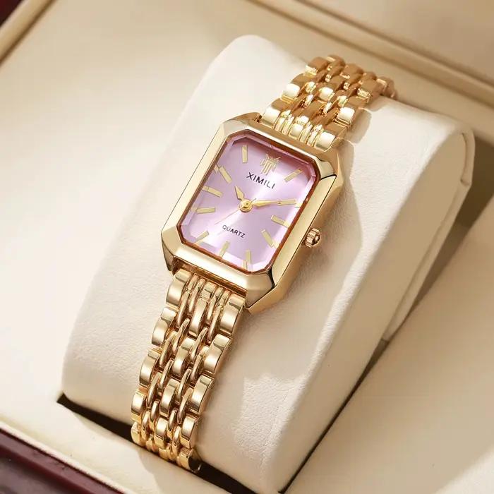 Mode Rectangle femmes montres dames bracelet en acier inoxydable