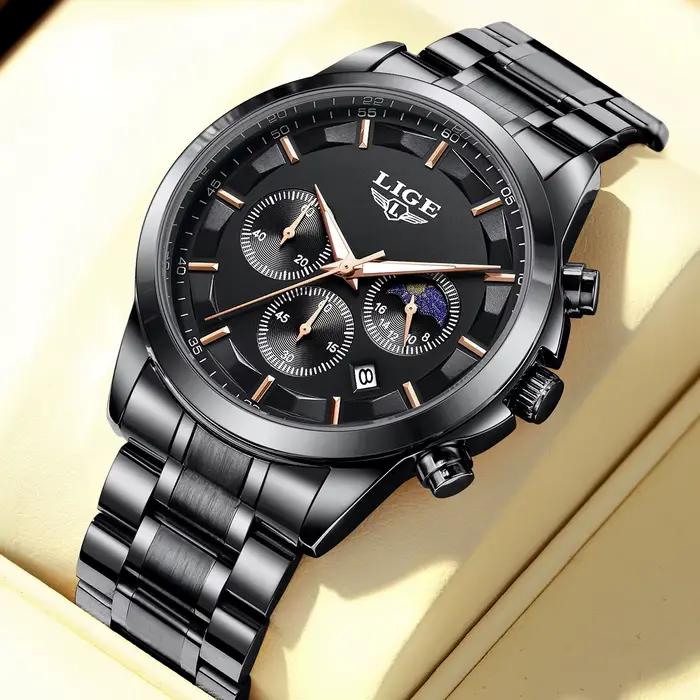 Montre homme de luxe à Quartz avec fonction lumineuse résistante à l'eau pour hommes élégants occasions spéciales