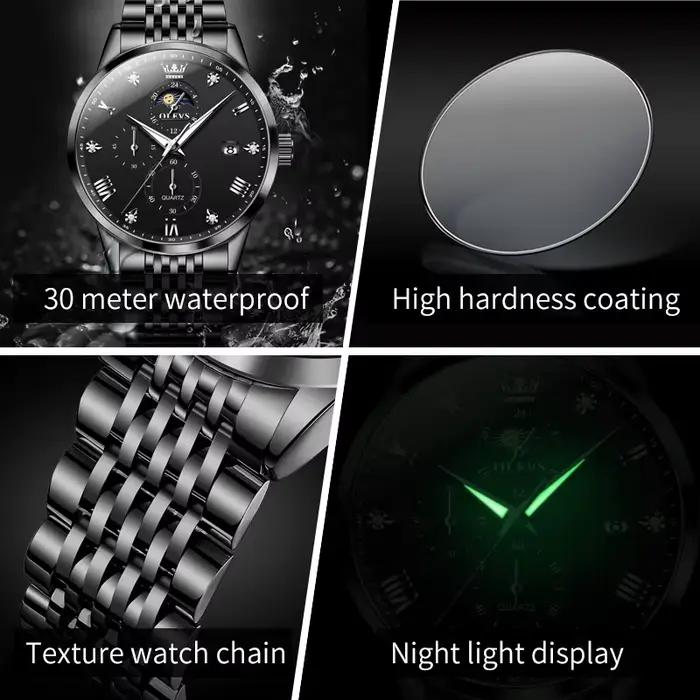 Montre-bracelet à quartz chronographe OLEVS 2925 pour homme