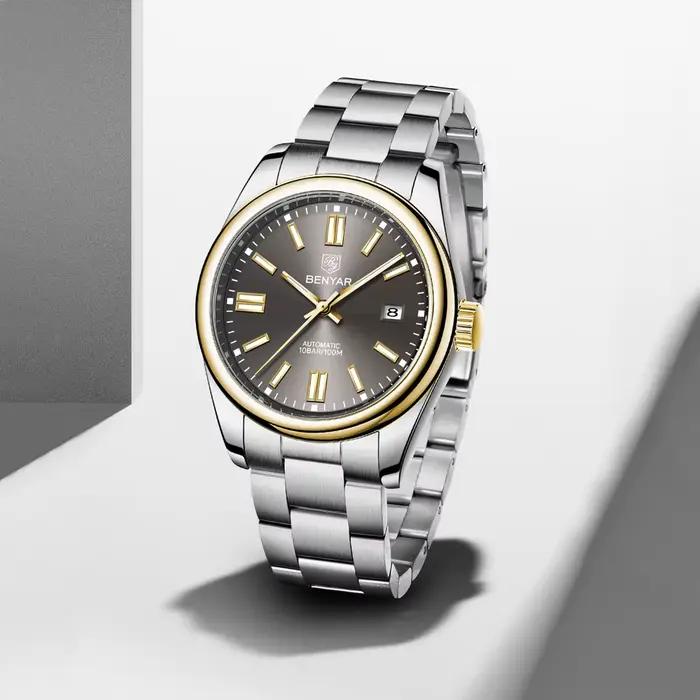 Nouvelles Montres BENYAR pour Hommes 2026 – Montre Automatique de Luxe Dorée
