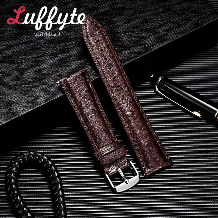 Bracelet de montre en cuir de vachette motif d'autruche pour hommes et femmes élégants et sophistiqués pour toutes les occasions