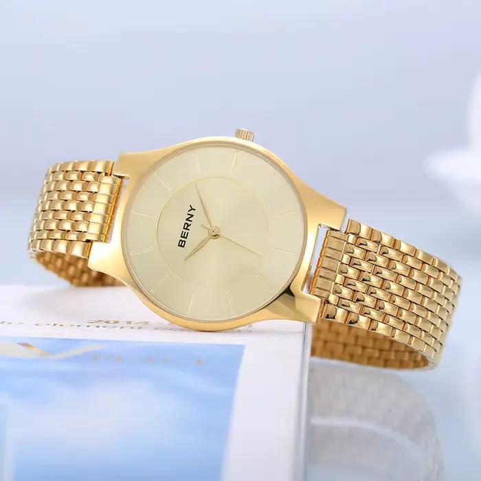 Montre Quartz Homme Or Mode Ultra Fine Boîtier en Titane Occasions Spéciales