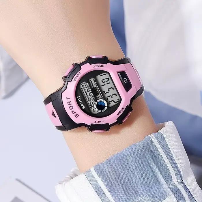 Montre électronique sportive en plastique pour enfants et adolescents occasions scolaires et loisirs