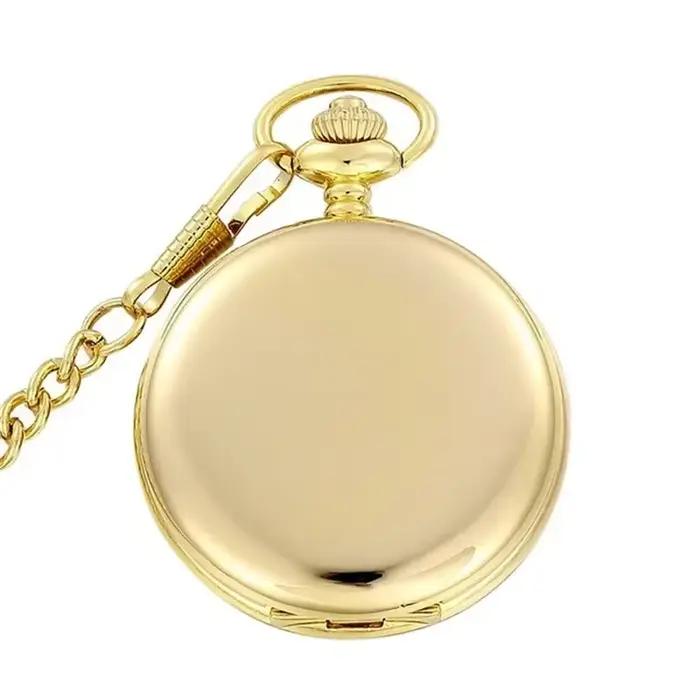 Montre de poche antique en acier inoxydable avec mouvement quartz pour homme et femme cadeau d'anniversaire noël occasionnels spéciales