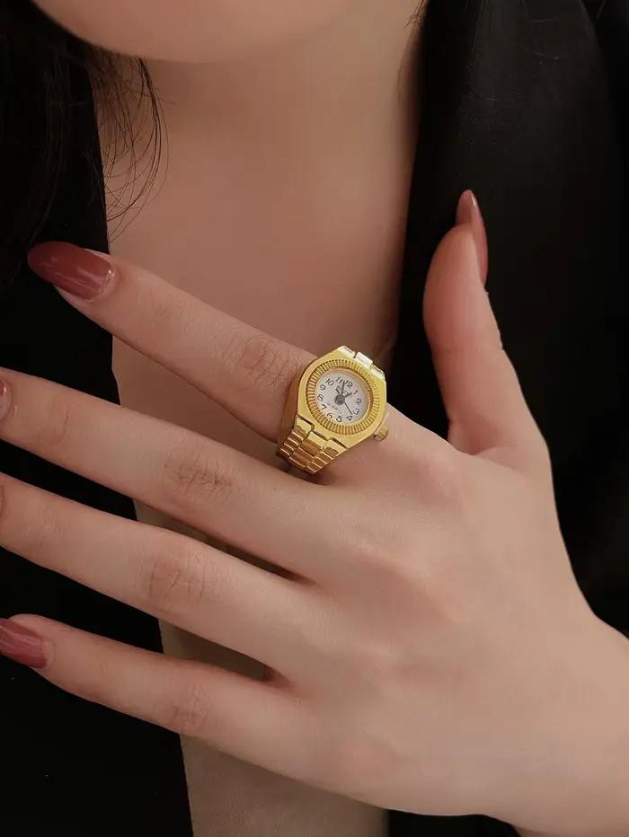 Mini montre Vintage avec bague ronde et créative