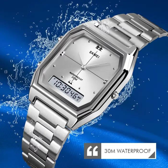 SKMEI mode Sport 3 temps Chrono numérique montre-bracelet électronique pour hommes femmes Double affichage étanche