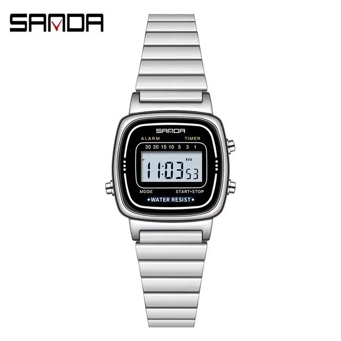 SANDA 6053 montre numérique de luxe pour femmes élégant étanche sport LED affichage