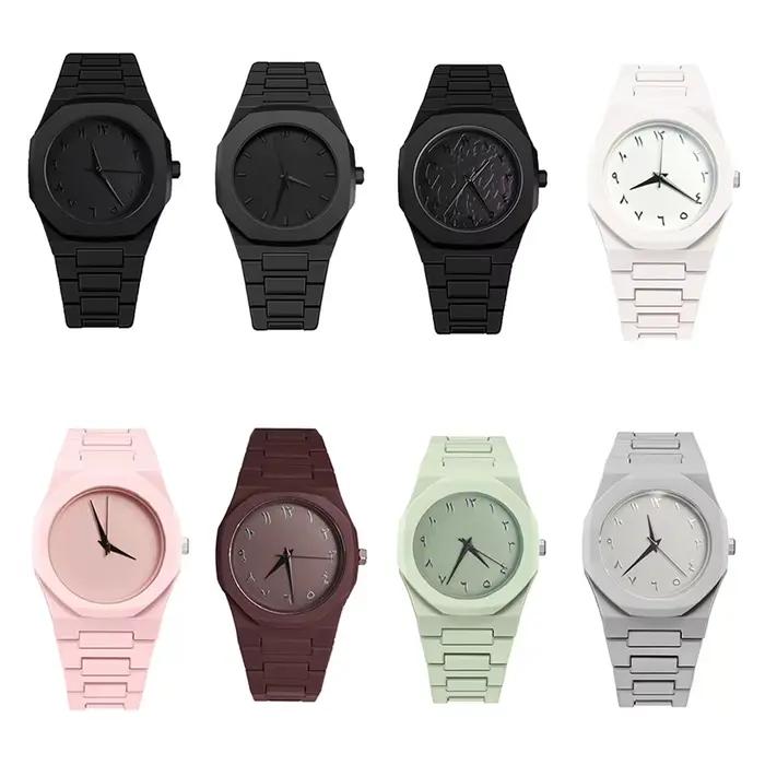 Montre pour hommes moderne minimaliste tout noir