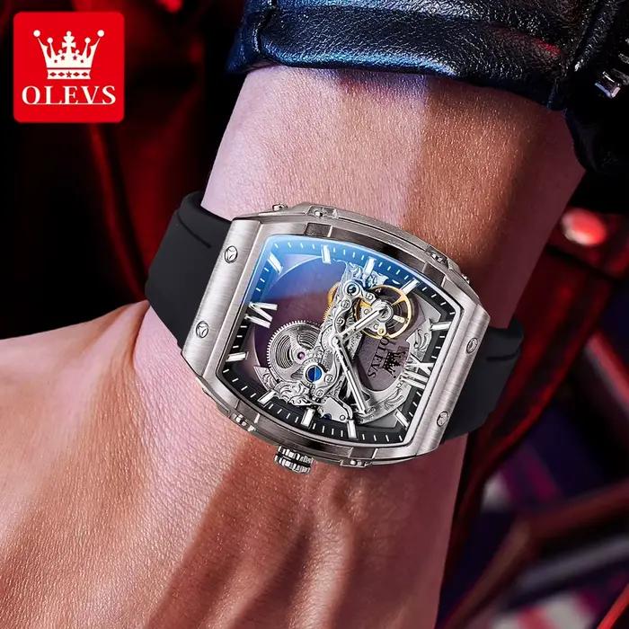 OLEVS 6779 montre pour hommes de luxe squelette Original automatique