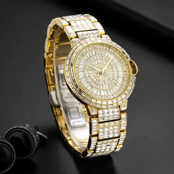 MISSFOX nouvelles montres Ice Out pour hommes Top marque horloge mode Hip Hop plein carré diamant Blingbing montre-bracelet mâle offre spéciale