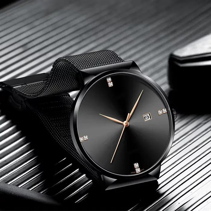 Montre Japonaise Originale à Quartz en Acier Inoxydable