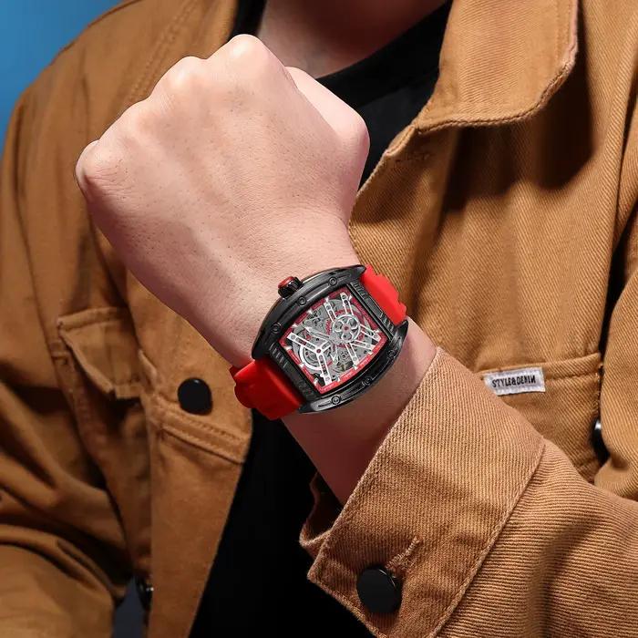 MEGIR mécanique montre pour hommes horloge mode 44MM cadran mouvement automatique lumineux étanche Sport