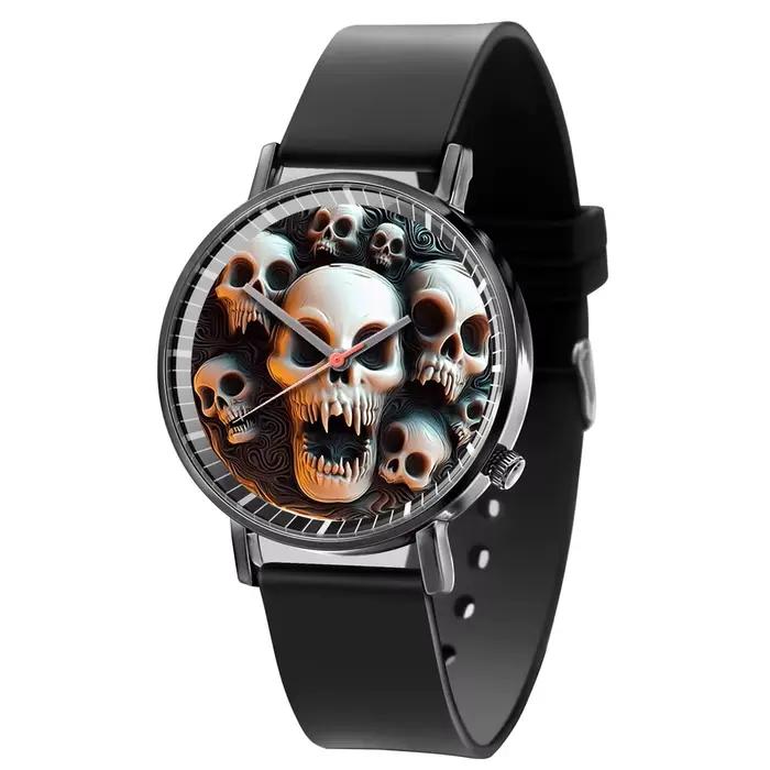 Montre à quartz crâne pour hommes et femmes