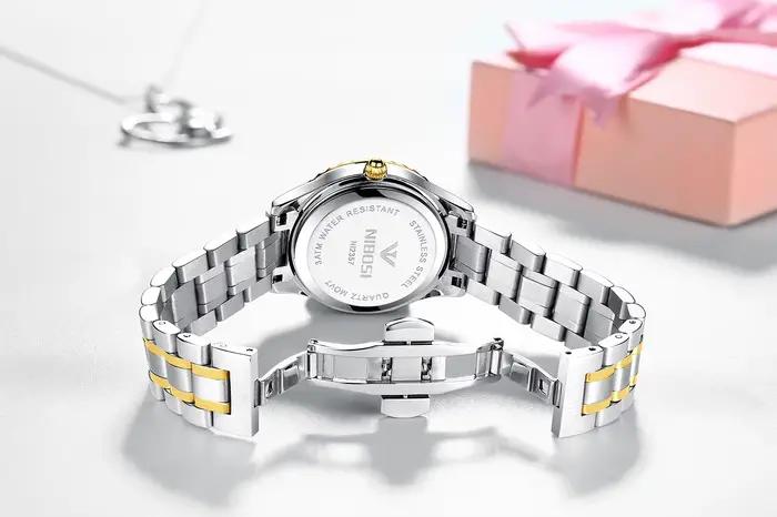NIBOSI diamant montres pour femmes classique luxe or Rose analogique montre à Quartz mode étanche lumineux dames femme