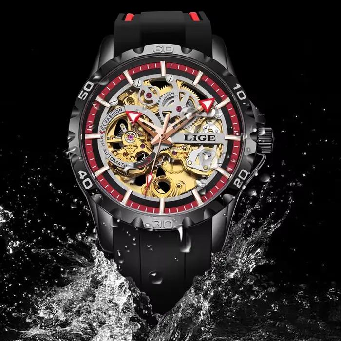 LIGE Nouvelles montres automatiques squelette pour hommes