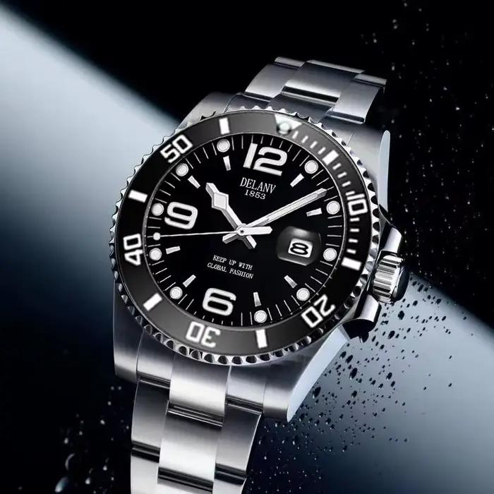 Montre pour homme, montre à quartz tendance et élégante avec bracelet en acier