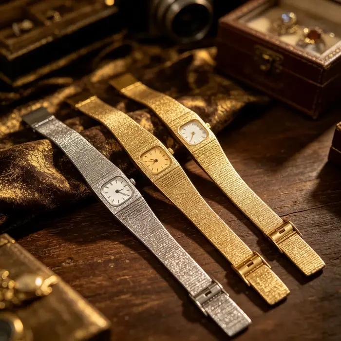 Montre élégante tout-en-un pour femmes bracelet en or acier inoxydable rétro cadran carré quartz minimaliste de luxe occasions professionnelles soirées spéciales