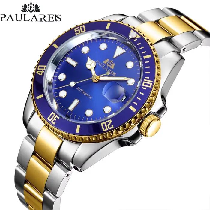 PAULAREIS P hommes montre classique lunette rotative