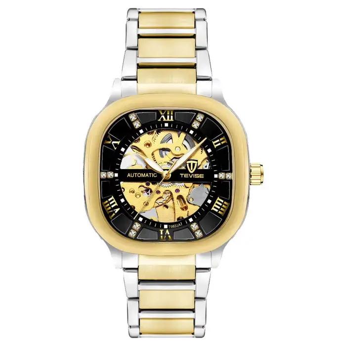 Montre automatique carrée rétro TEVISE pour homme