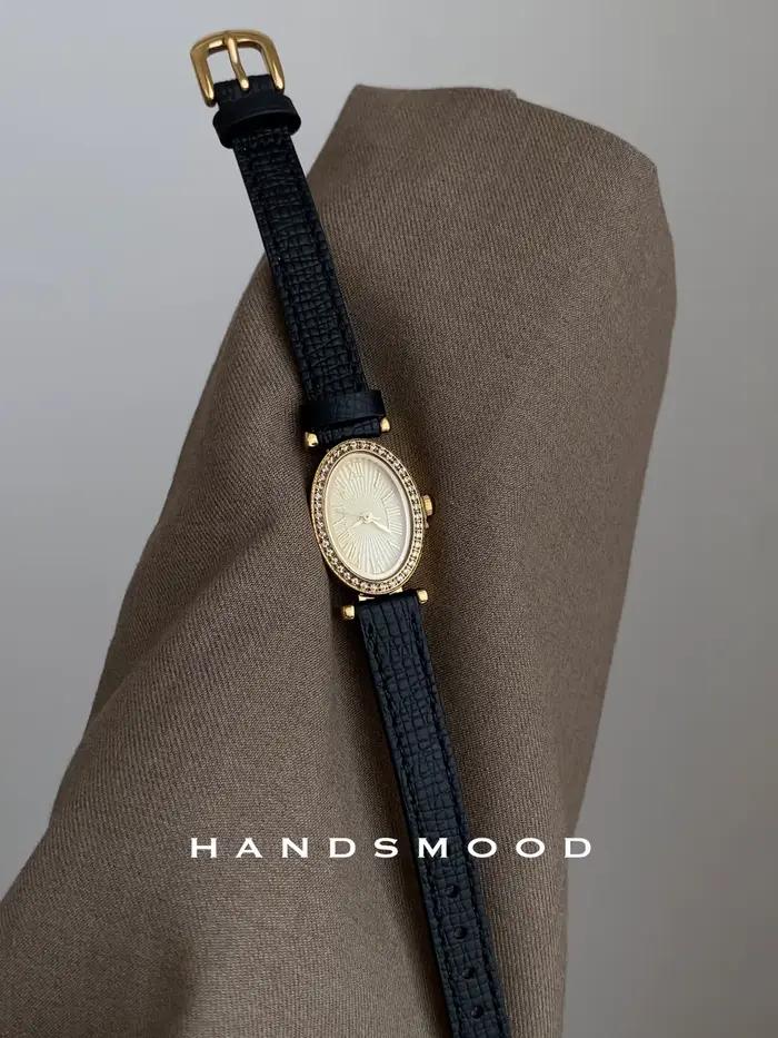 Montre en or noir haut de gamme ovale mode luxe design exquis haute qualité
