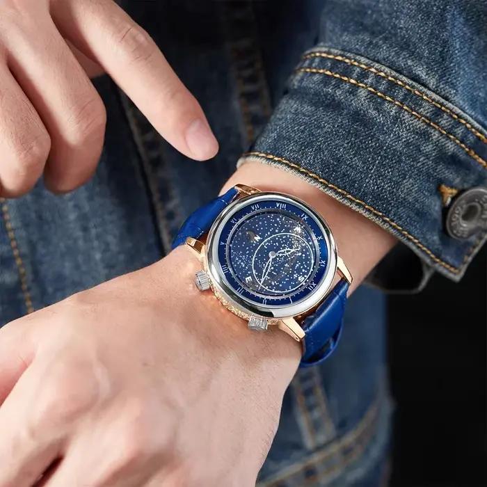 Montre PAULAREIS P Mécanique en Alliage avec Bracelet en Cuir pour Homme Occasions Spéciales Élégante et Précise