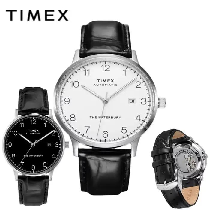 Montre automatique TIMEX pour homme, montre de luxe avec calendrier, bracelet en cuir véritable, montre automatique
