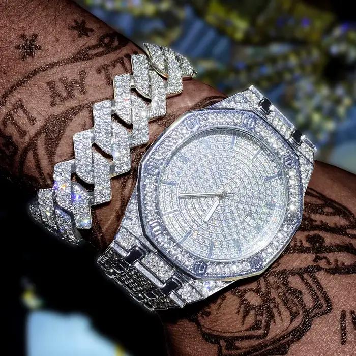 Montre glacée pour hommes
