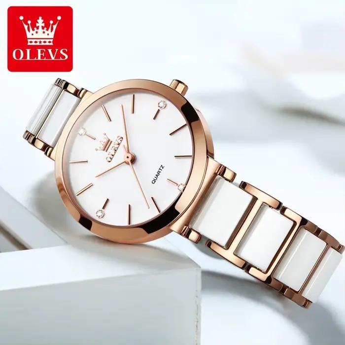 Montre-bracelet de luxe en or rose pour femme