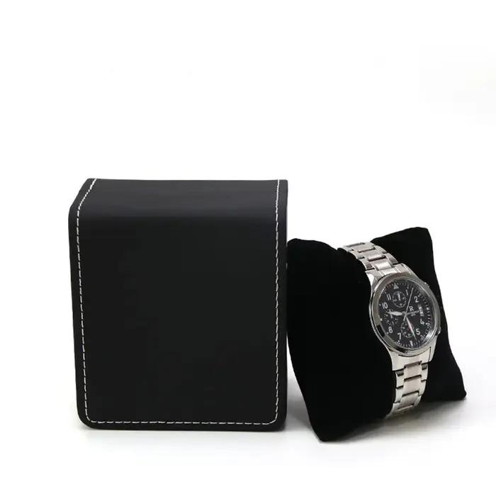Boîte-cadeau de montre unique noire avec oreiller