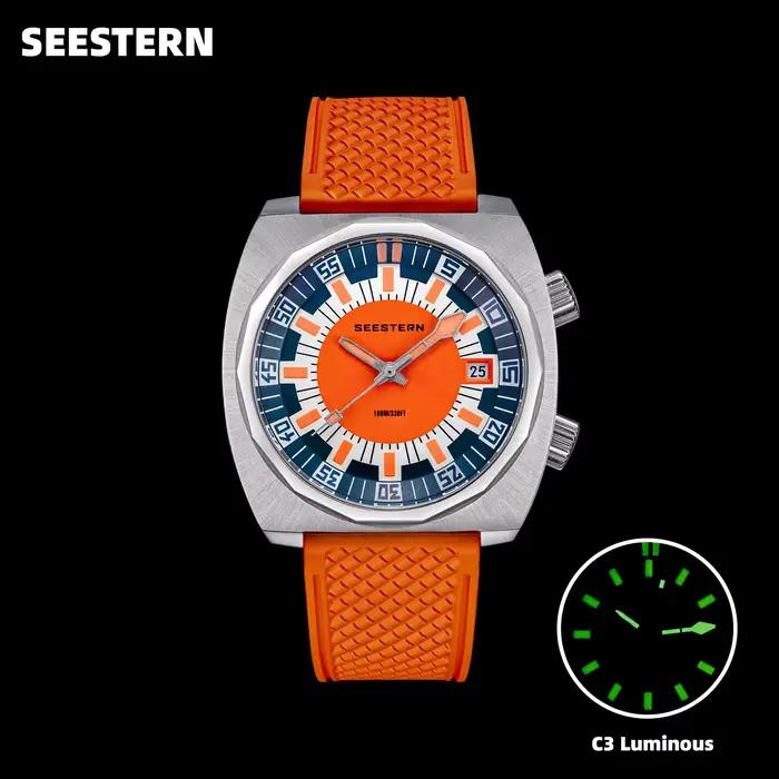 Montre SEESTERN S471 Automatique Plongée Acier Inoxydable Lumineuse Calendrier Complet Occasions Spéciales Plongeurs Aventuriers
