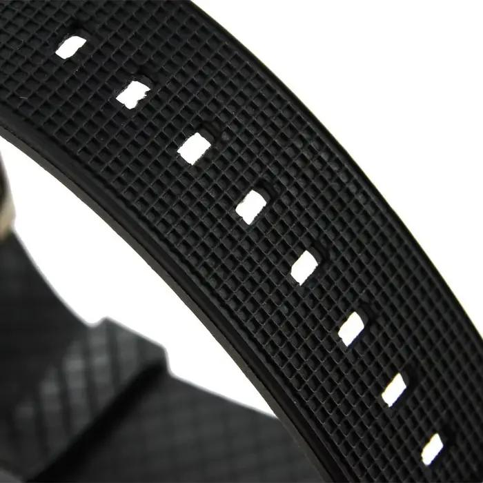Montre d'aviation étanche noire unisexe cadran luminescent LED bracelet en caoutchouc pour activités sportives et nautiques