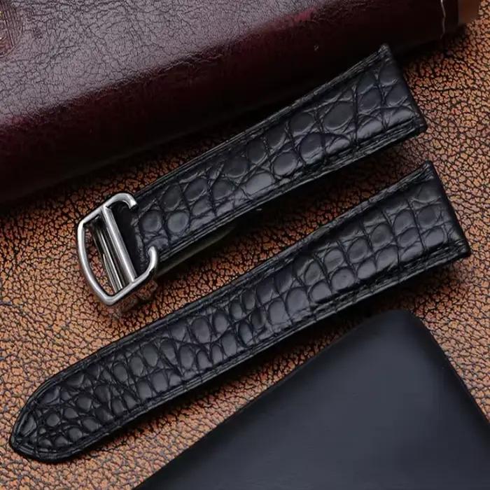 Bracelet en cuir d'alligator pour Cartier Solo Tank London