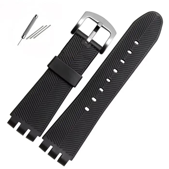 Bracelet en caoutchouc de Silicone 23mm pour montre Swatch YOS440 449 401G 447 448 IRONY