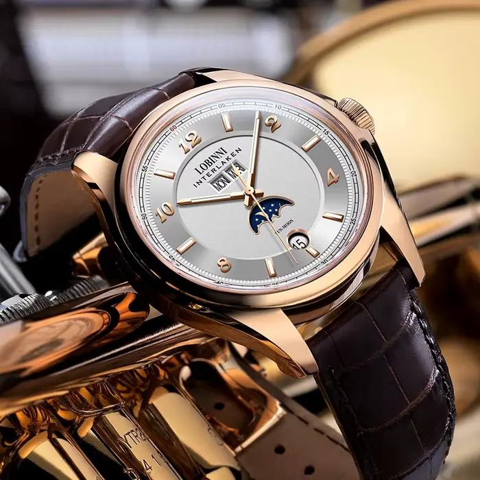 LOBINNI 40mm montres pour hommes mécanique haut de gamme calendrier Date luxe saphir cristal verre montre automatique