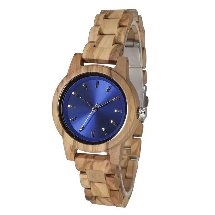 Montre en bois pour femme avec bracelet entièrement en bois