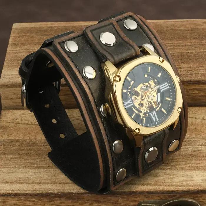 Bracelet de montre Vintage en cuir véritable