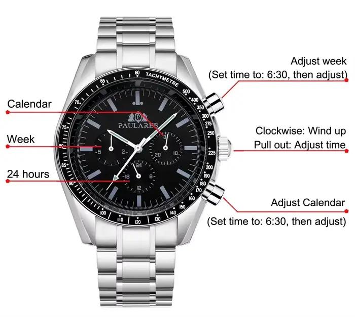 Montre automatique à remontage automatique pour homme